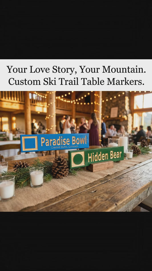 3x13 Mini Ski Trail Inspired Sign | Table Markers | Wedding Decor
