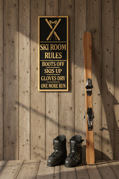 Ski Room Rules — Pine Face Framed — Ski Room Wall