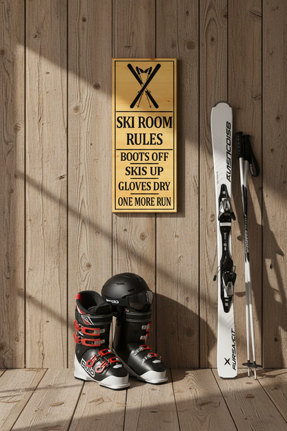Ski Room Rules — Pine Face VCarve — Ski Room Wall