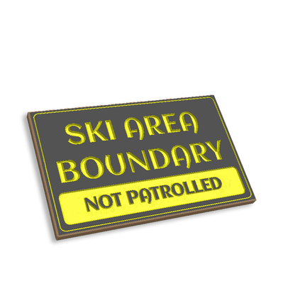 Ski Area Boundary wood sign 16 x 10