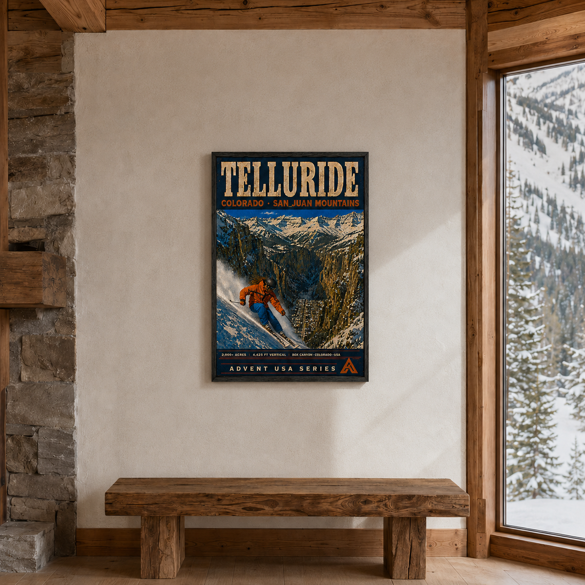 Telluride — The Box Canyon | Advent USA Series | Framed Art Print