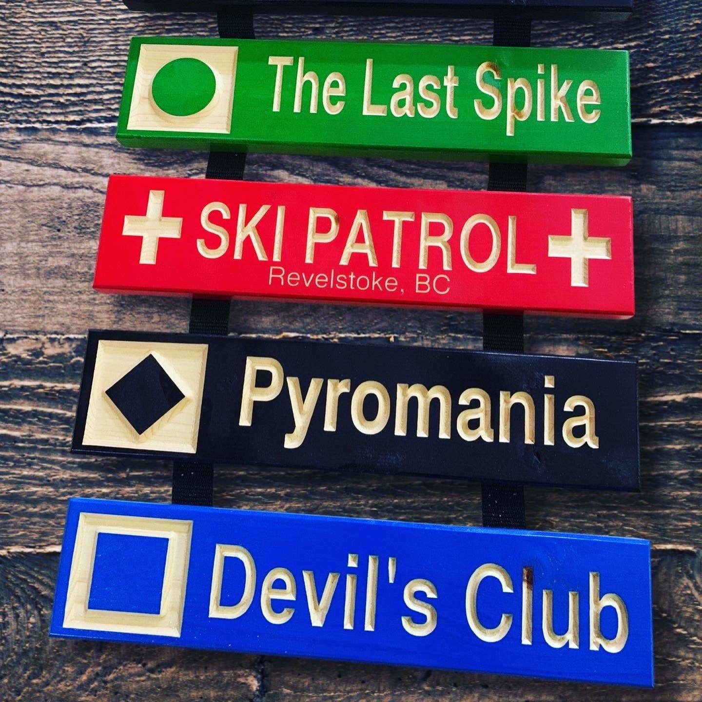 3”x13” Mini Ski Trail Inspired Sign - Advent Wood Products