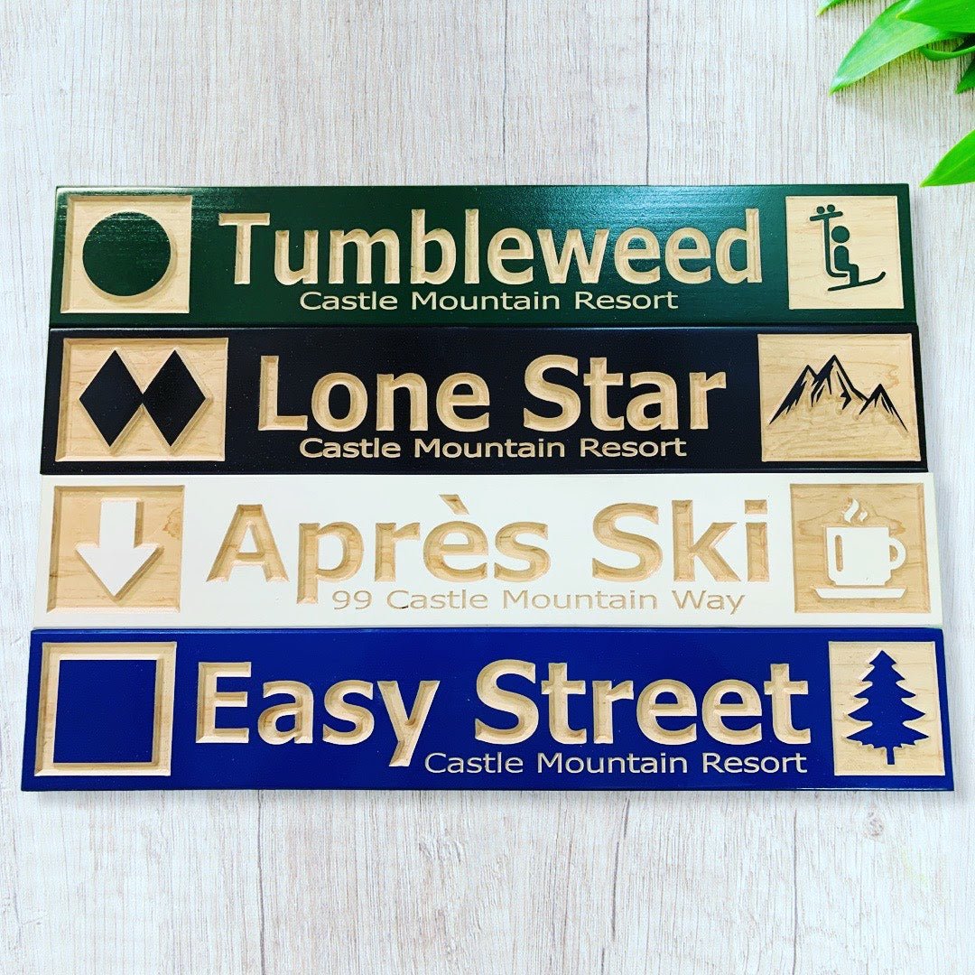 4”x18” Medium Ski Trail Inspired Sign - Advent Wood Products