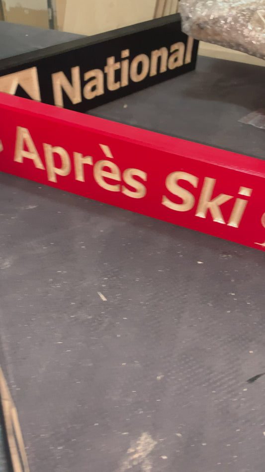 Table center-piece DOUBLE SIDED Mini 3" x 13" Ski Trail Sign