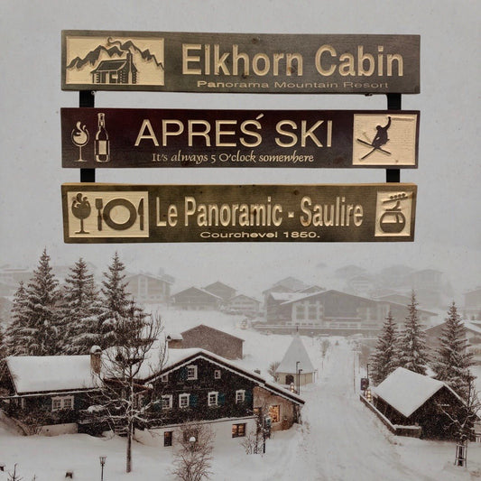 Rustic Mountain Restaurant / Après Ski sign - Advent Wood Products