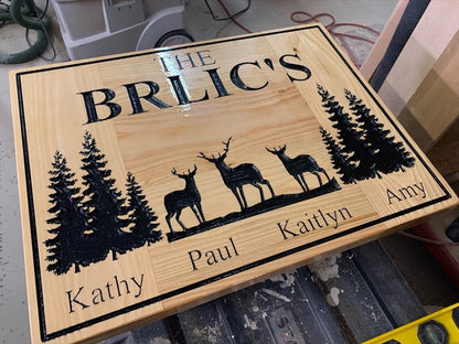 Fir lodge cabin mountain home name sign - Advent Wood Products